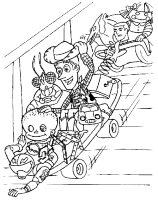 A coloring page of toy story